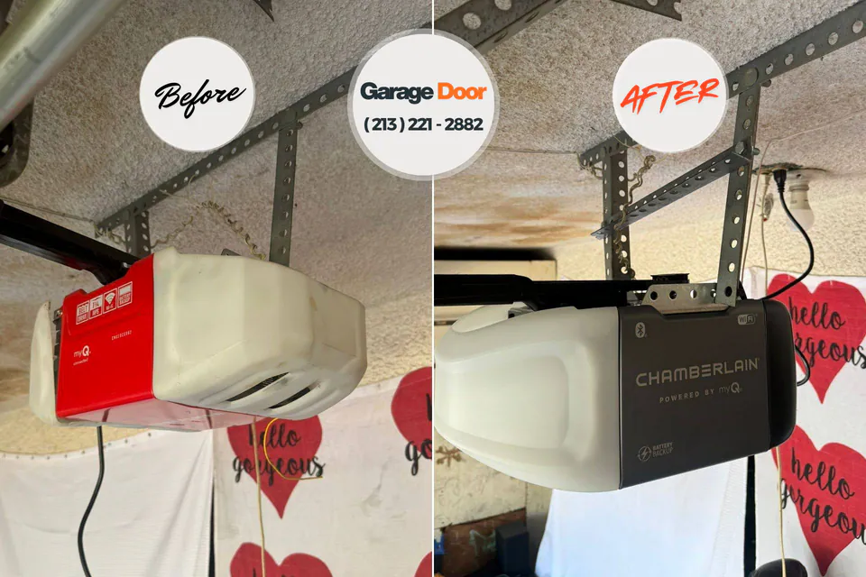 Before and after: garage door repair Montauk, NY